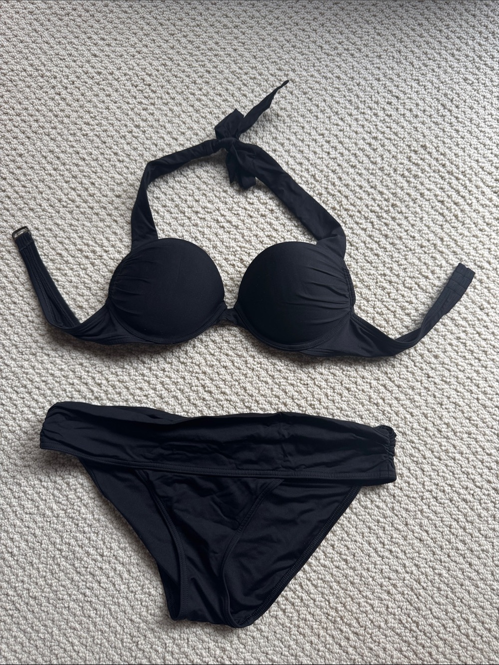 Victoria Secret Bombshell Push-Up Black Halter Bikini Top - A cup
